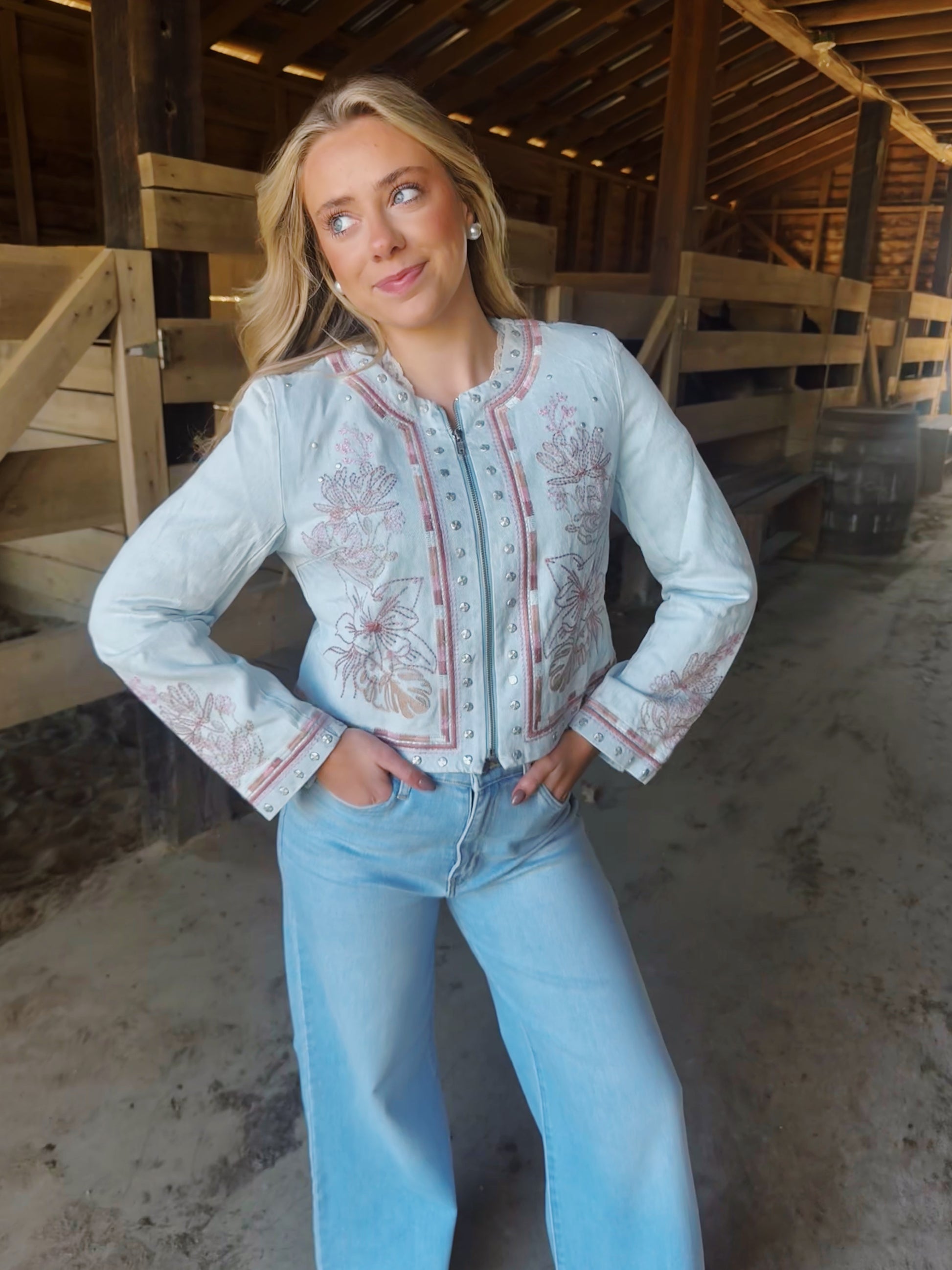 THE STUDDED GEM ZIP UP