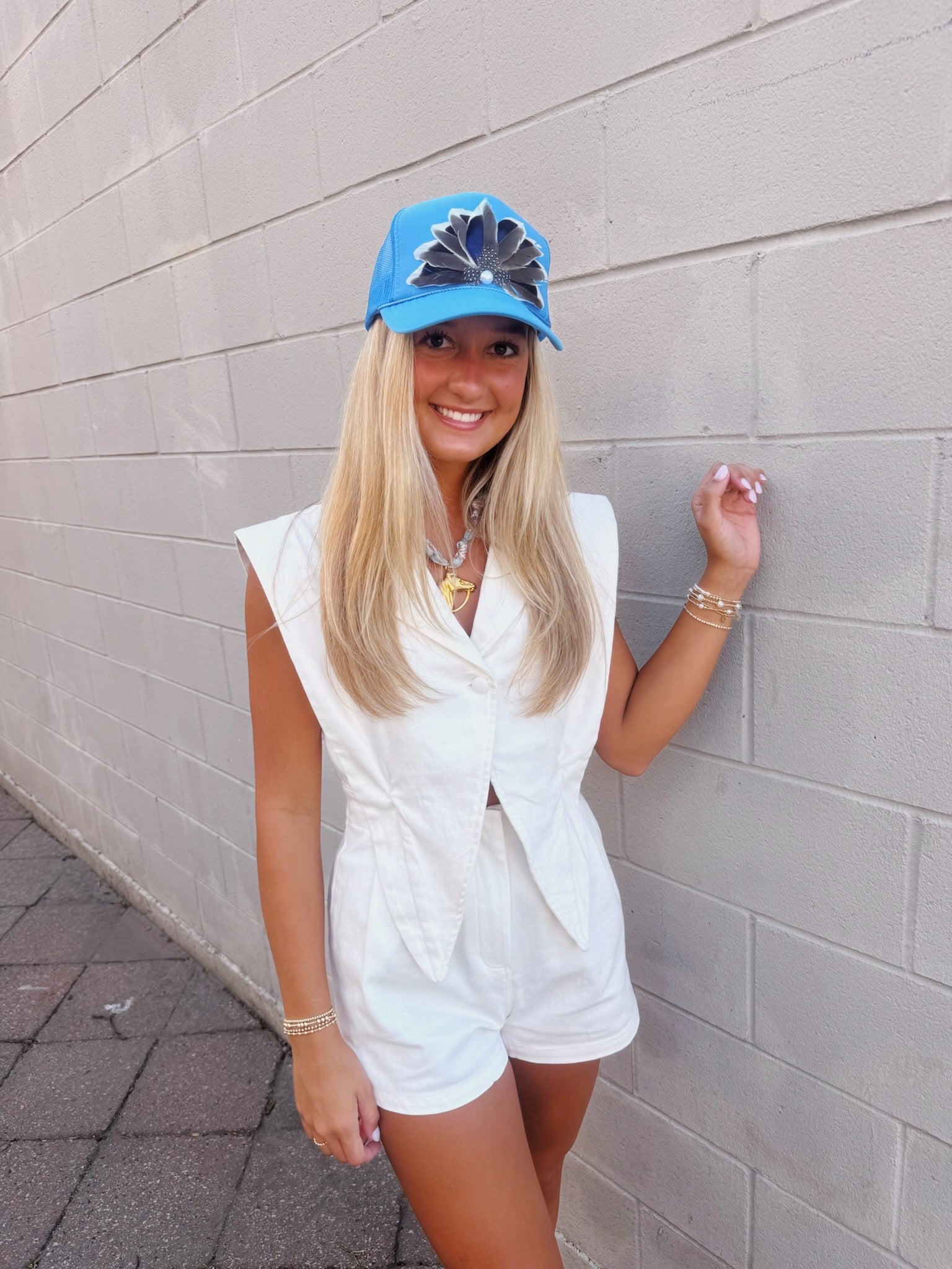 THE SHEA ROMPER - WHITE DENIM