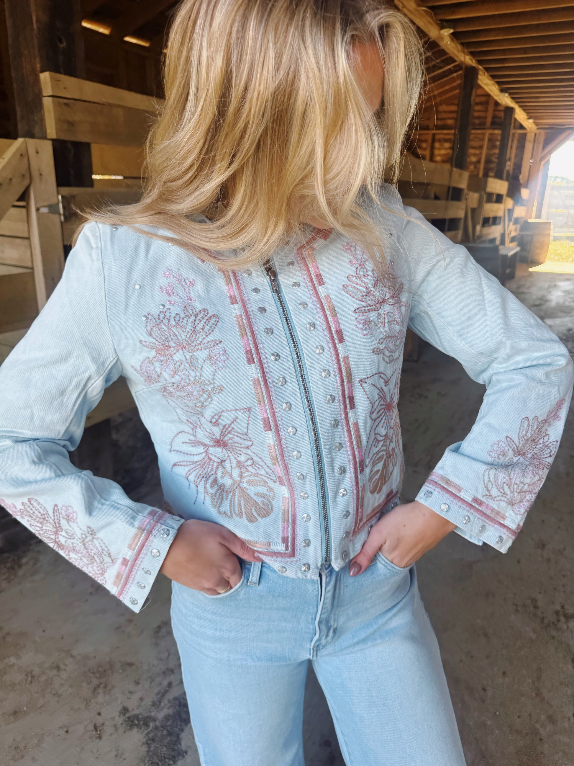 THE STUDDED GEM ZIP UP