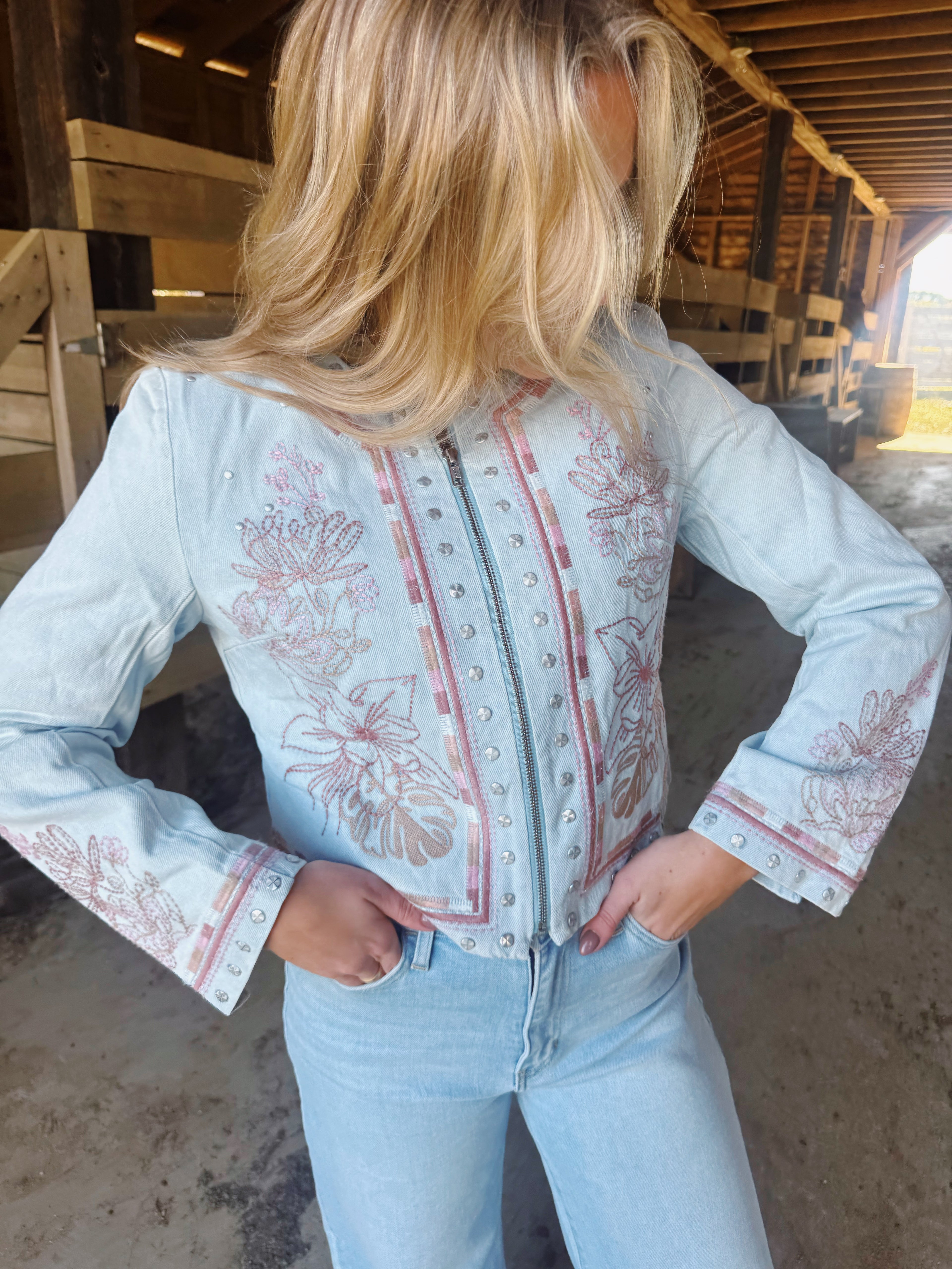 THE STUDDED GEM ZIP UP