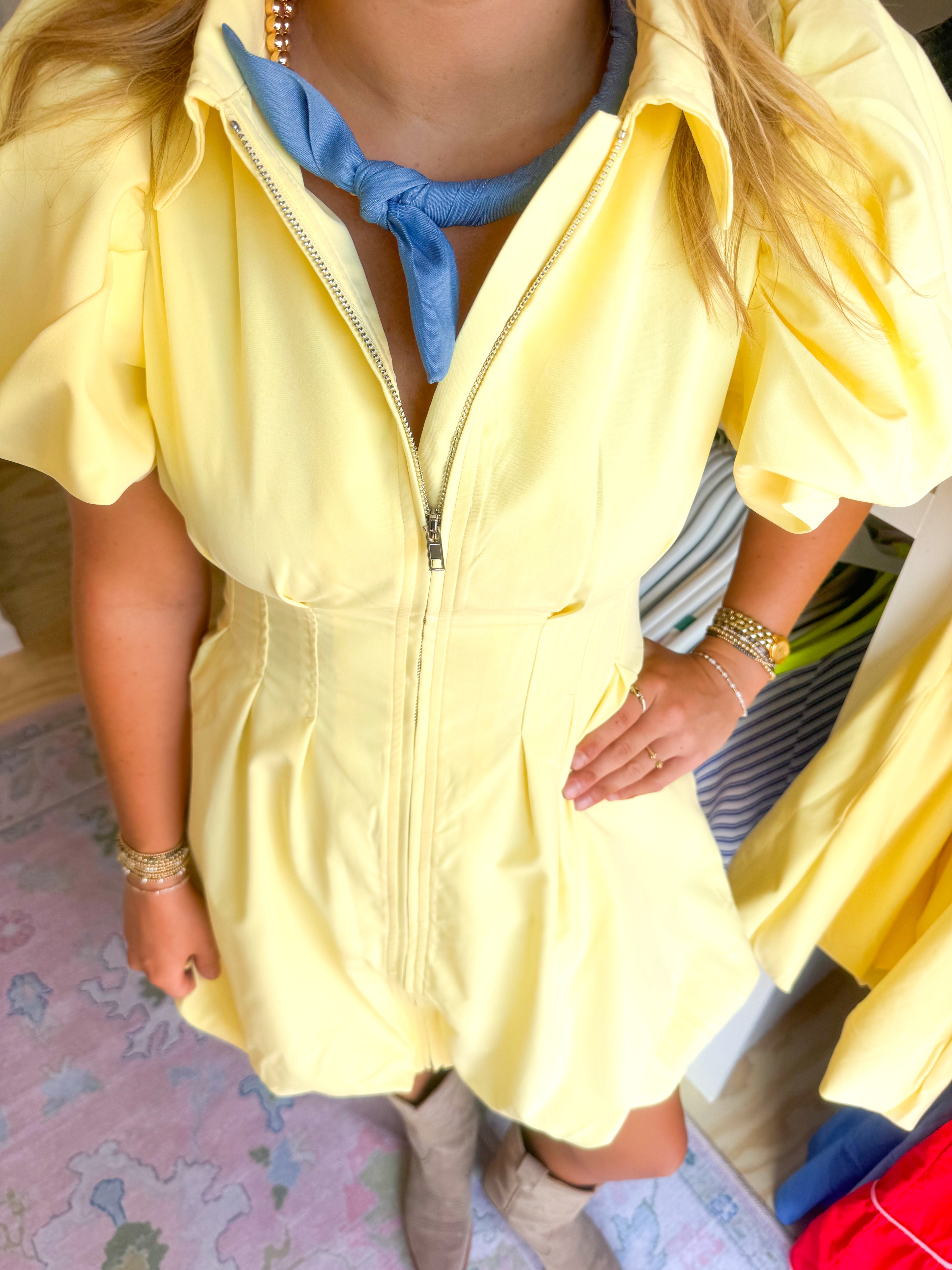 THE SADIE BUBBLE DRESS - YELLOW