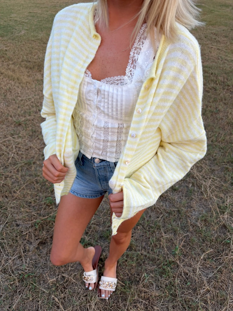 THE COSTAL COWGIRL CARDIGAN - Yellow